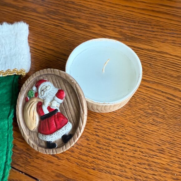 Vintage Santa, Coaster set, Stocking, Porcelain Santa Candle - Picture 10 of 17